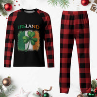 Vintage Ireland Shamrock Irish Flag St Patricks Day Plaid Pajama Set