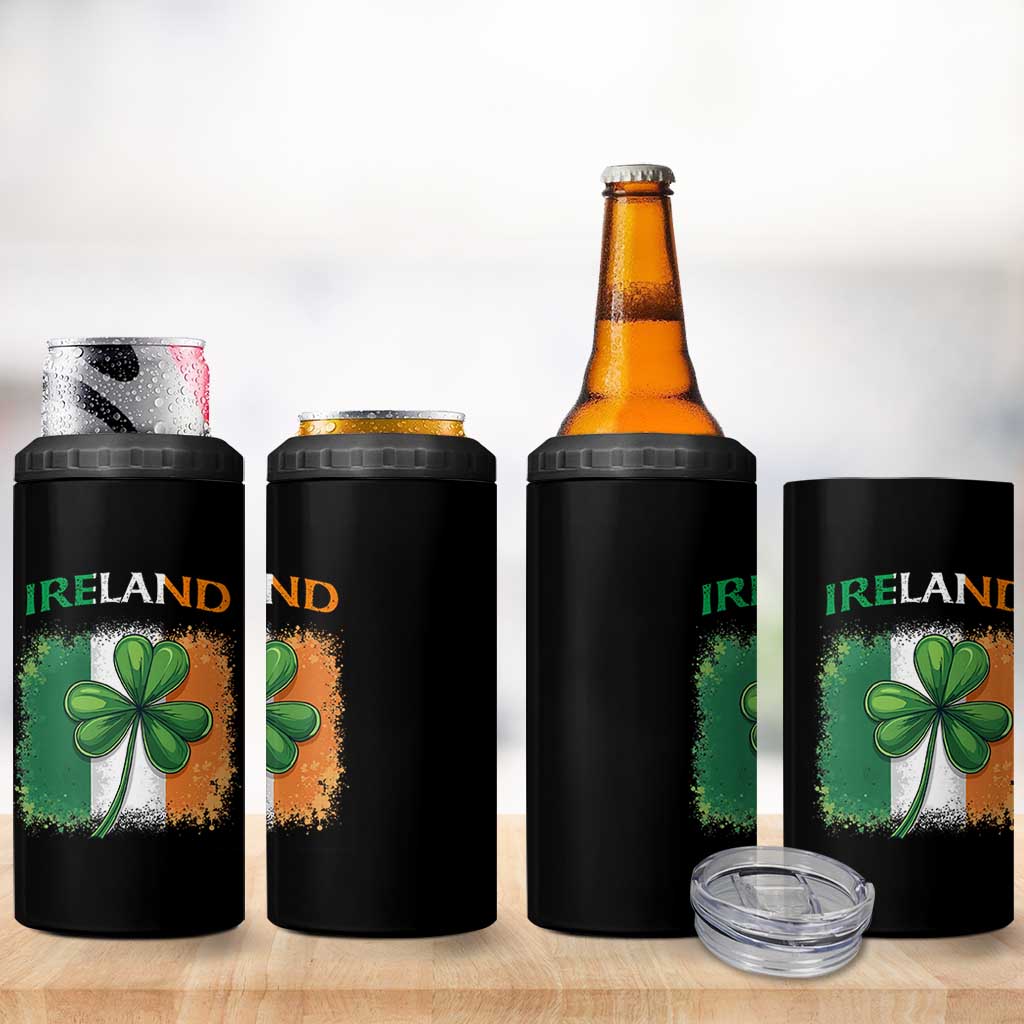 Vintage Ireland Shamrock Irish Flag St Patricks Day 4 in 1 Can Cooler Tumbler