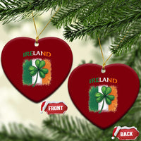Vintage Ireland Shamrock Irish Flag St Patricks Day Ceramic Ornament