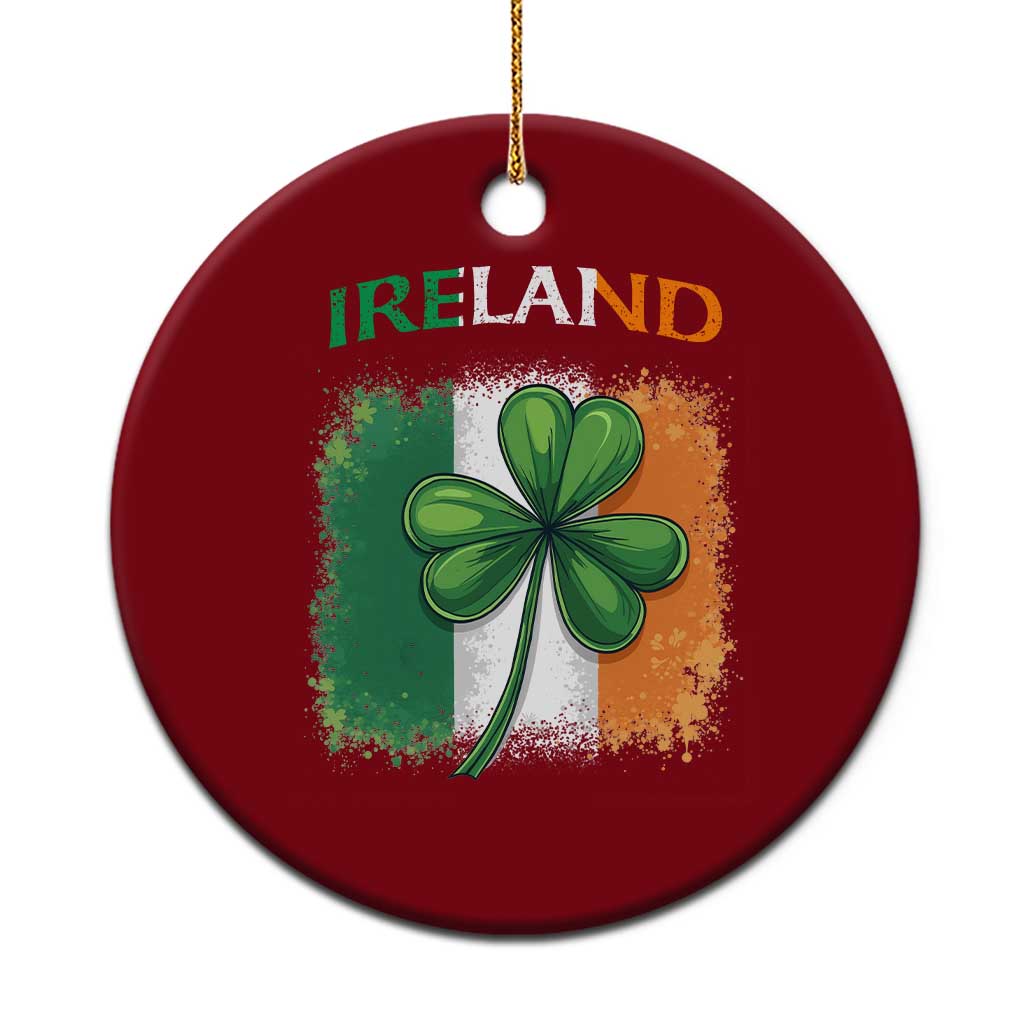 Vintage Ireland Shamrock Irish Flag St Patricks Day Ceramic Ornament
