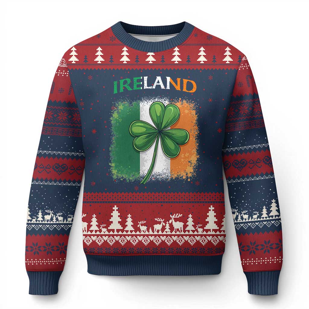 Vintage Ireland Shamrock Irish Flag St Patricks Day Ugly Christmas Sweater
