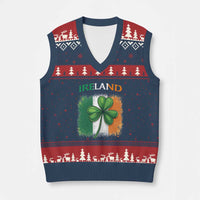 Vintage Ireland Shamrock Irish Flag St Patricks Day V-Neck Knit Sweater Vest