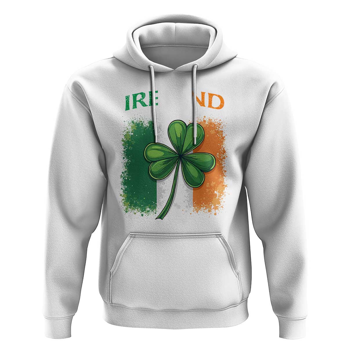 Vintage Ireland Shamrock Irish Flag St Patricks Day Hoodie