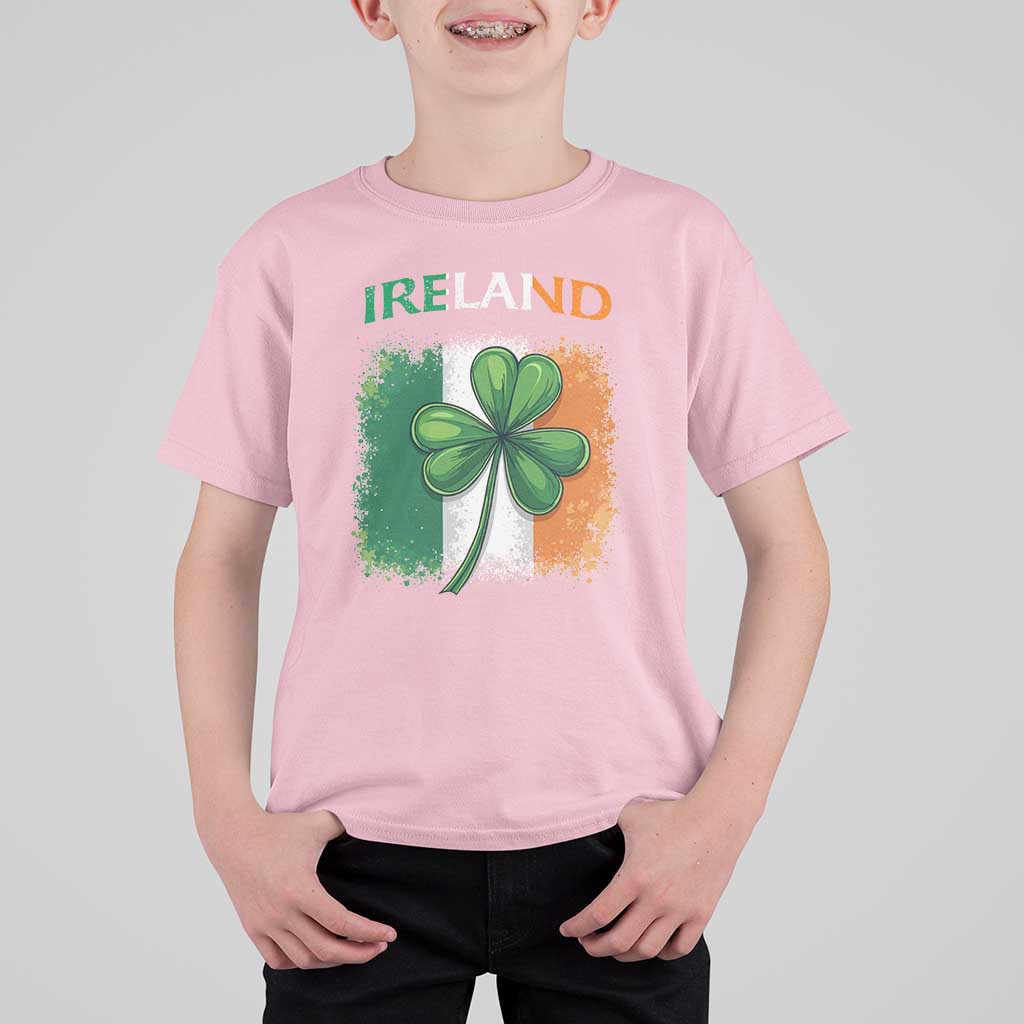 Vintage Ireland Shamrock Irish Flag St Patricks Day T Shirt For Kid