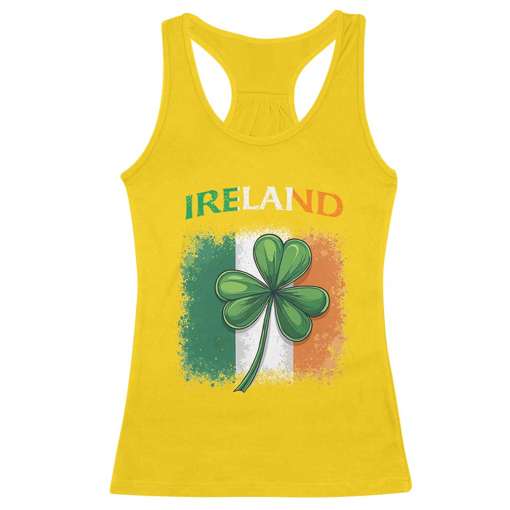 Vintage Ireland Shamrock Irish Flag St Patricks Day Racerback Tank Top