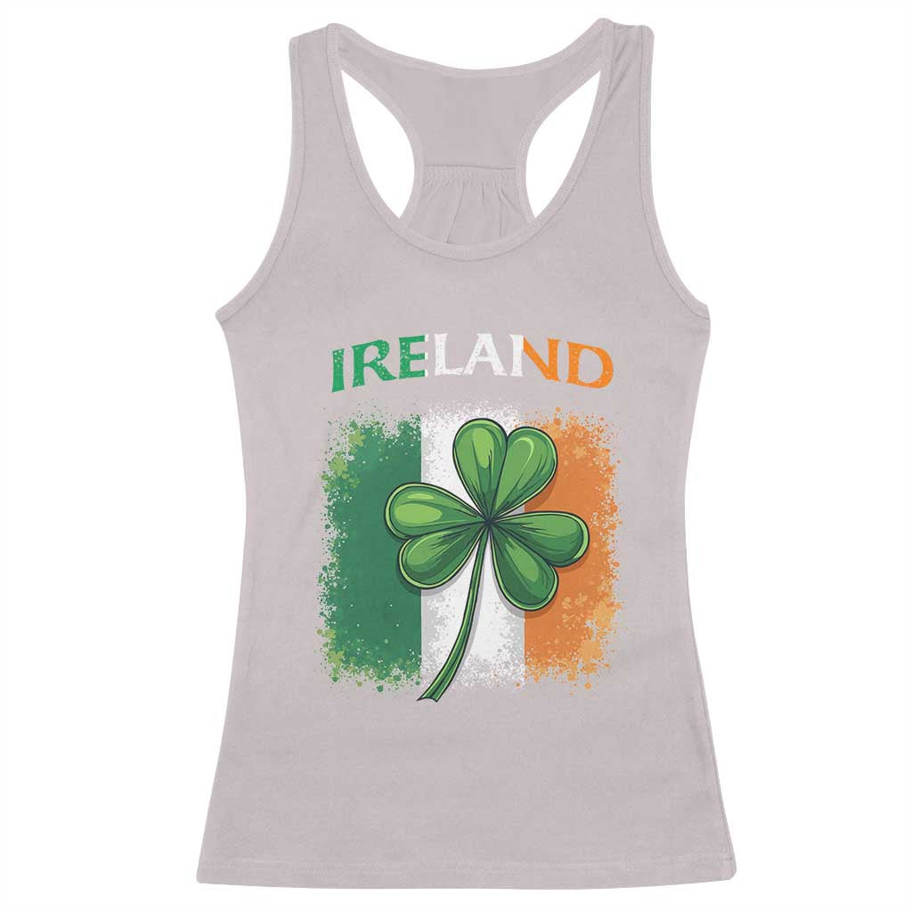 Vintage Ireland Shamrock Irish Flag St Patricks Day Racerback Tank Top