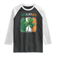 Vintage Ireland Shamrock Irish Flag St Patricks Day Raglan Shirt