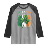 Vintage Ireland Shamrock Irish Flag St Patricks Day Raglan Shirt