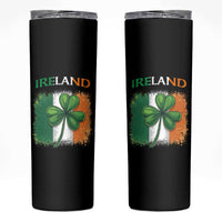 Vintage Ireland Shamrock Irish Flag St Patricks Day Skinny Tumbler