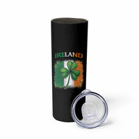 Vintage Ireland Shamrock Irish Flag St Patricks Day Skinny Tumbler