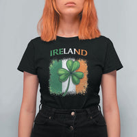 Vintage Ireland Shamrock Irish Flag St Patricks Day T Shirt For Women