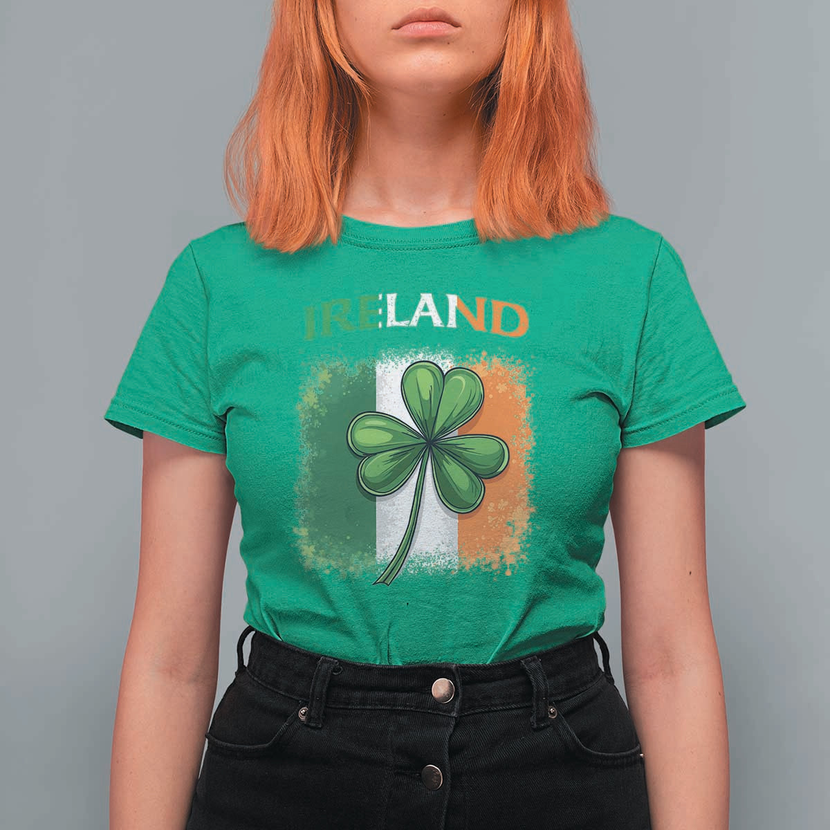 Vintage Ireland Shamrock Irish Flag St Patricks Day T Shirt For Women