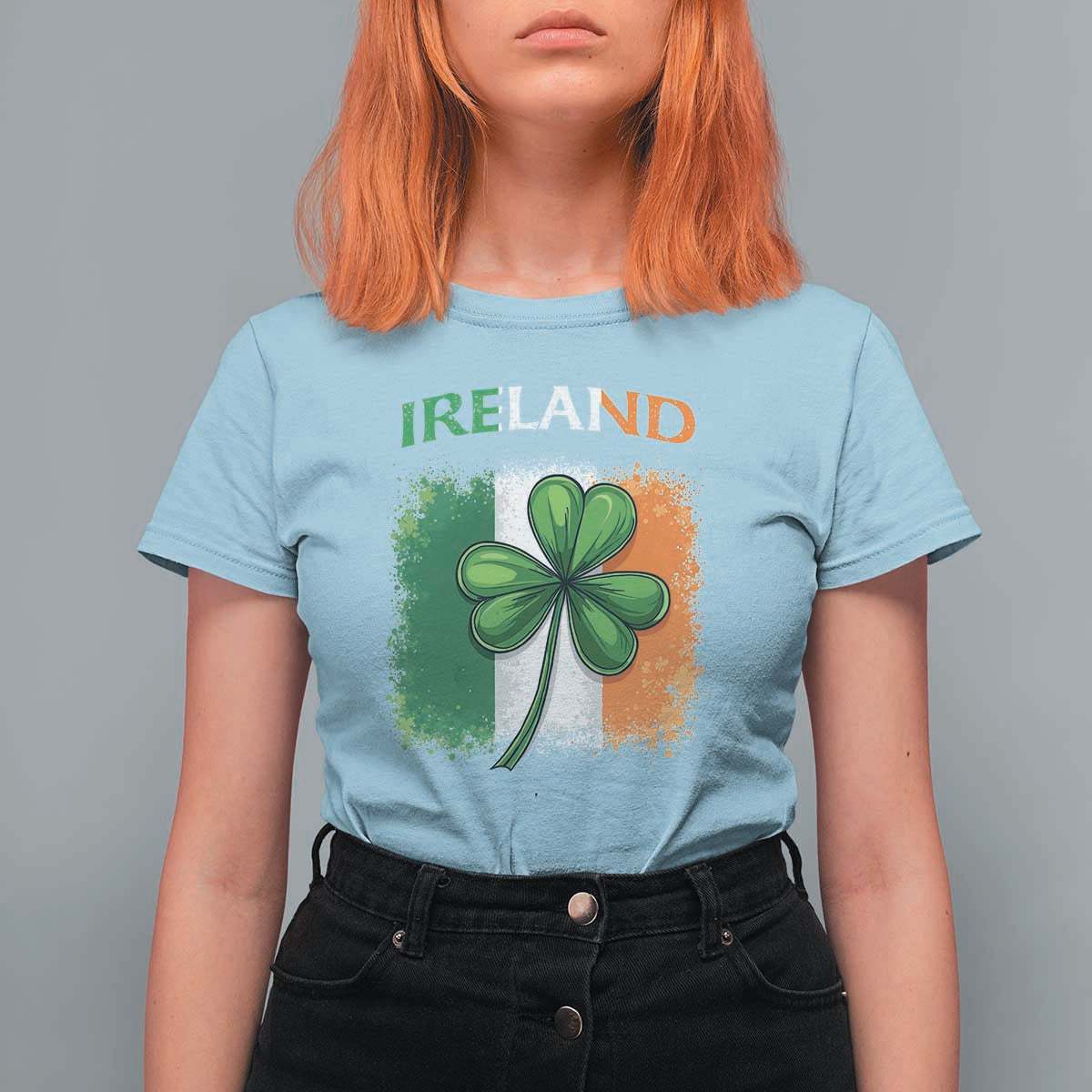 Vintage Ireland Shamrock Irish Flag St Patricks Day T Shirt For Women
