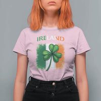 Vintage Ireland Shamrock Irish Flag St Patricks Day T Shirt For Women