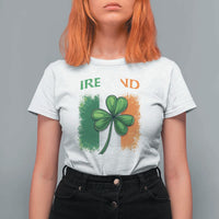 Vintage Ireland Shamrock Irish Flag St Patricks Day T Shirt For Women