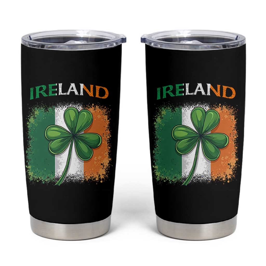 Vintage Ireland Shamrock Irish Flag St Patricks Day Tumbler Cup