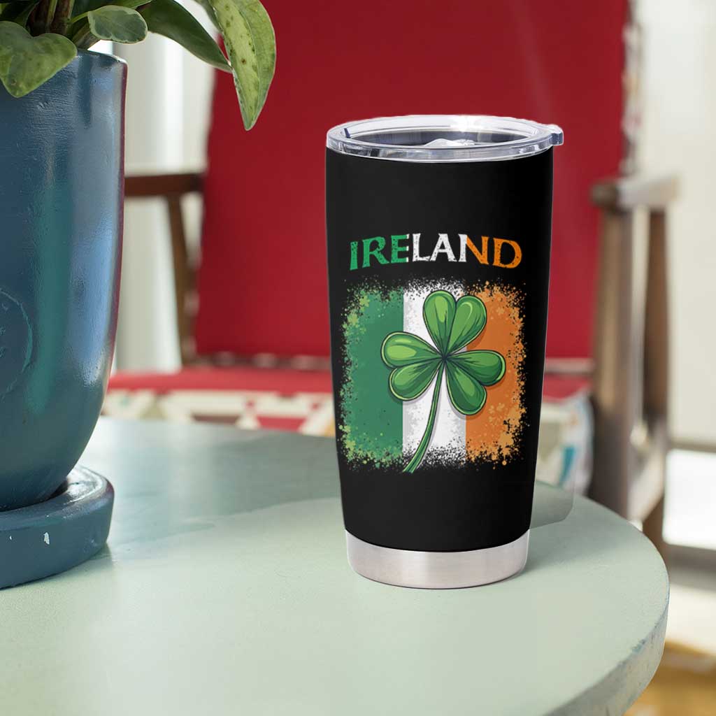 Vintage Ireland Shamrock Irish Flag St Patricks Day Tumbler Cup