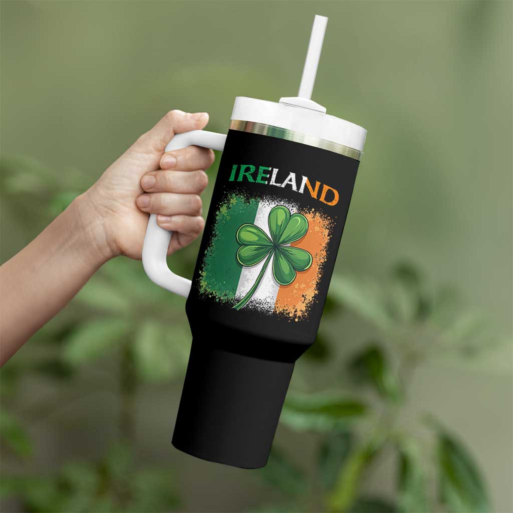 Vintage Ireland Shamrock Irish Flag St Patricks Day Tumbler With Handle