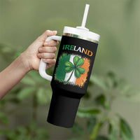 Vintage Ireland Shamrock Irish Flag St Patricks Day Tumbler With Handle