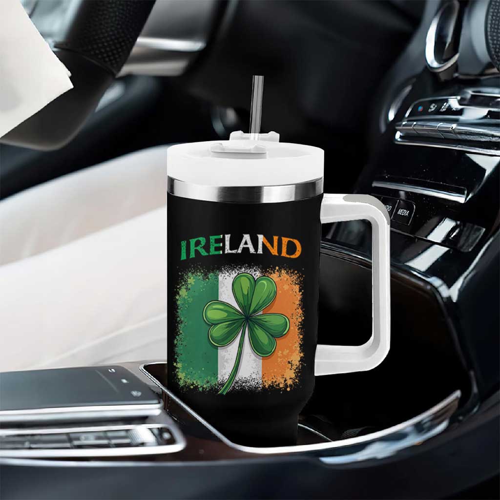 Vintage Ireland Shamrock Irish Flag St Patricks Day Tumbler With Handle