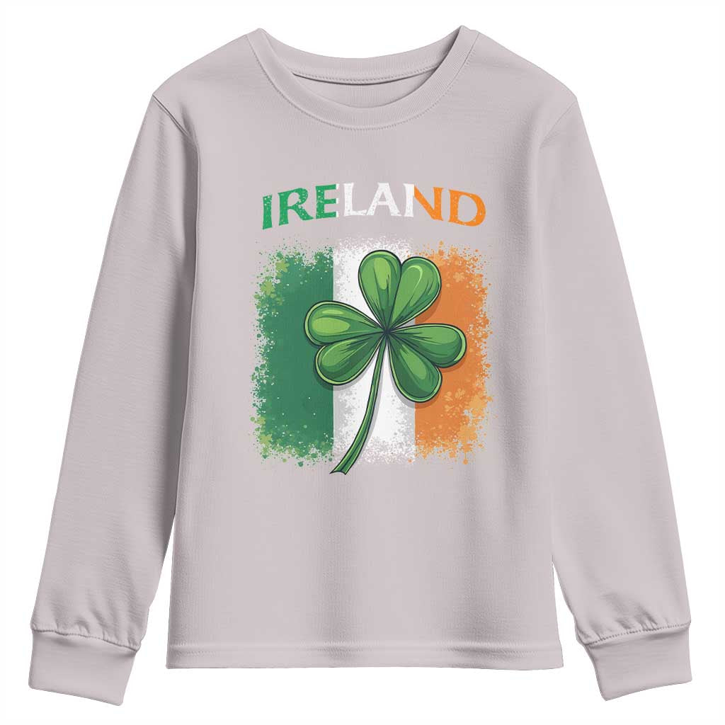 Vintage Ireland Shamrock Irish Flag St Patricks Day Youth Sweatshirt