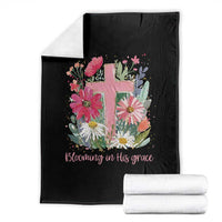 Blooming in His Grace Throw Blanket Boho Wildflower Christian Faith Bible Verse