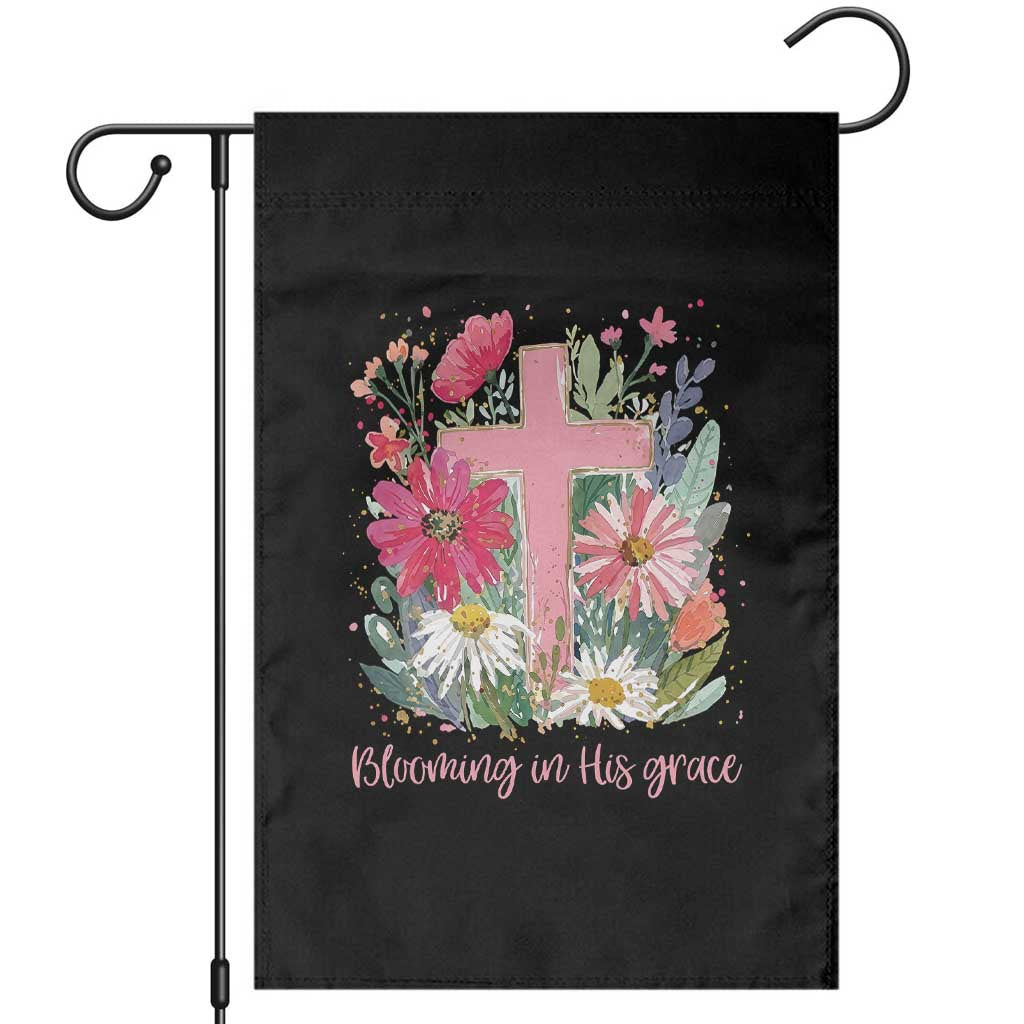 Blooming in His Grace Garden Flag Boho Wildflower Christian Faith Bible Verse