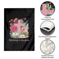 Blooming in His Grace Garden Flag Boho Wildflower Christian Faith Bible Verse