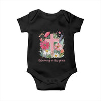 Blooming in His Grace Baby Onesie Boho Wildflower Christian Faith Bible Verse
