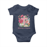 Blooming in His Grace Baby Onesie Boho Wildflower Christian Faith Bible Verse