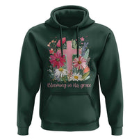 Blooming in His Grace Hoodie Boho Wildflower Christian Faith Bible Verse