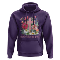 Blooming in His Grace Hoodie Boho Wildflower Christian Faith Bible Verse