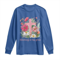 Blooming in His Grace Long Sleeve Shirt Boho Wildflower Christian Faith Bible Verse