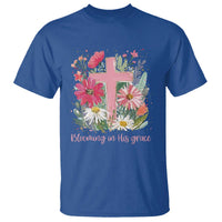 Blooming in His Grace T Shirt Boho Wildflower Christian Faith Bible Verse