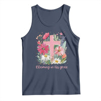 Blooming in His Grace Tank Top Boho Wildflower Christian Faith Bible Verse