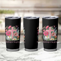 Blooming in His Grace Tumbler Cup Boho Wildflower Christian Faith Bible Verse