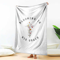 Blooming in His Grace Throw Blanket Boho Wildflower Christian Faith