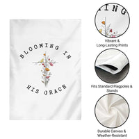 Blooming in His Grace Garden Flag Boho Wildflower Christian Faith