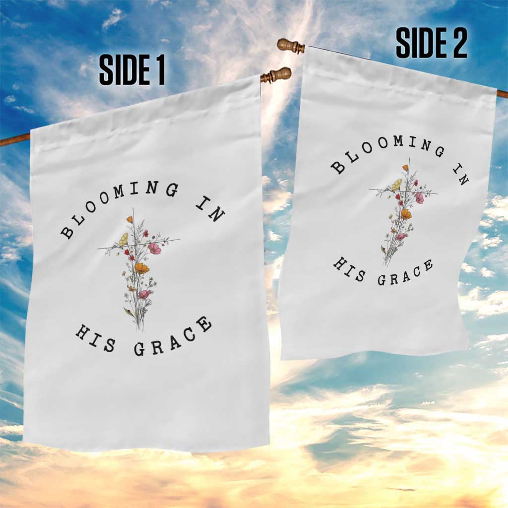Blooming in His Grace Garden Flag Boho Wildflower Christian Faith
