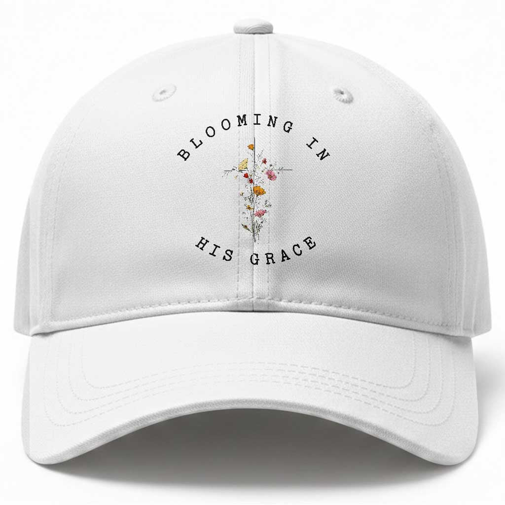 Blooming in His Grace Baseball Cap Boho Wildflower Christian Faith
