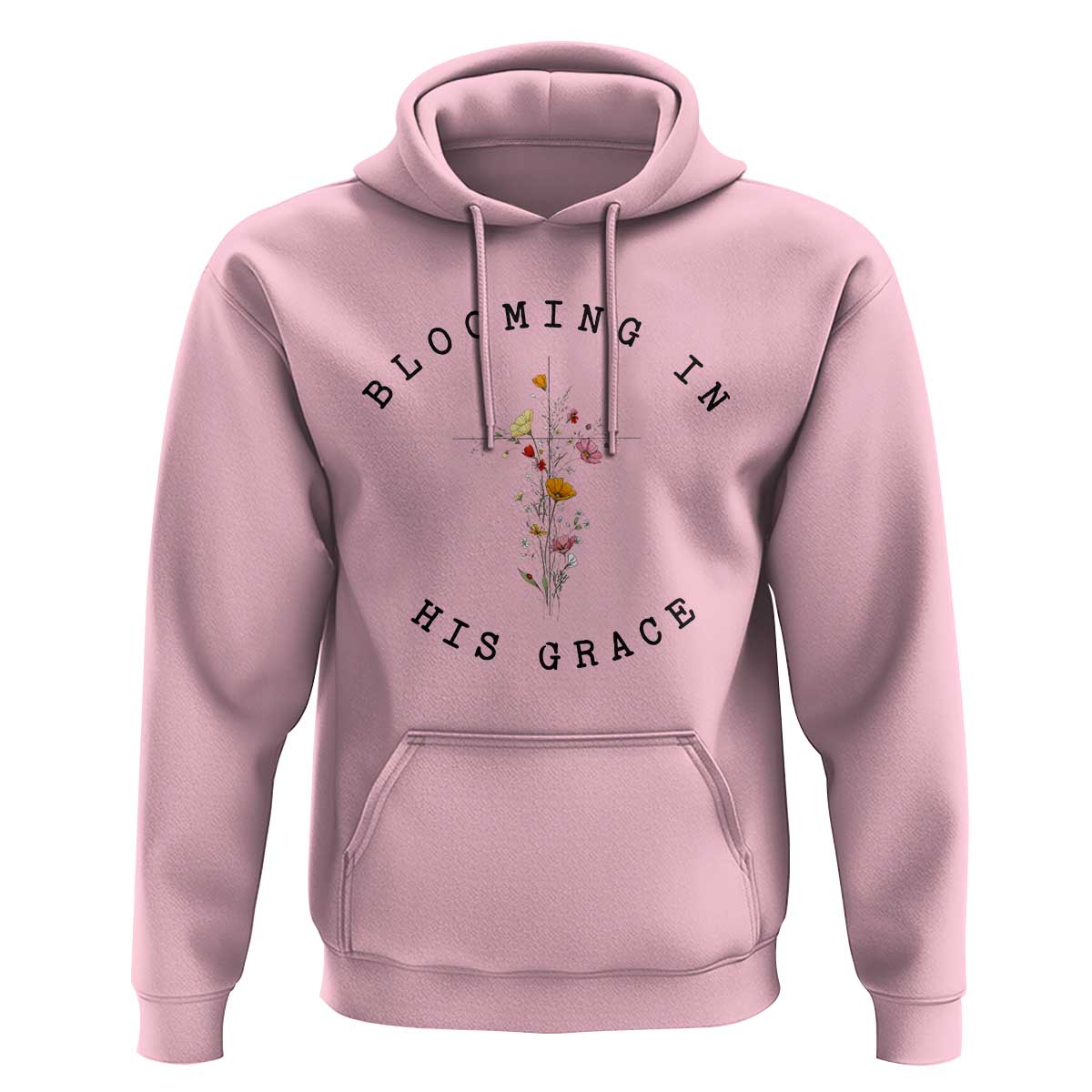 Blooming in His Grace Hoodie Boho Wildflower Christian Faith