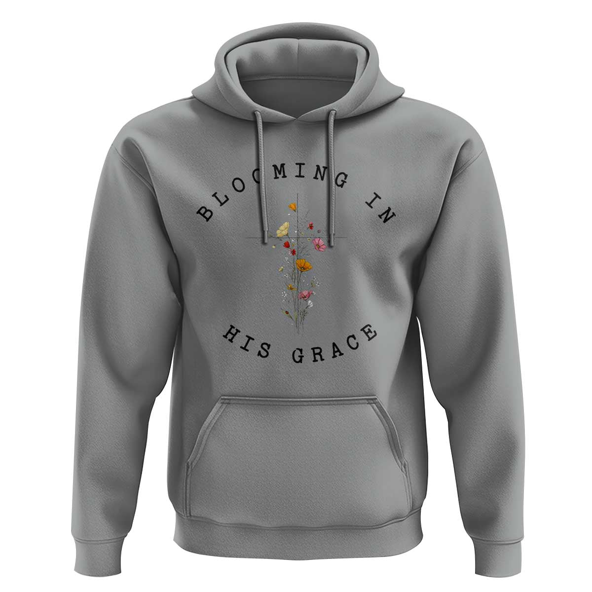 Blooming in His Grace Hoodie Boho Wildflower Christian Faith