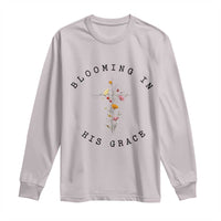 Blooming in His Grace Long Sleeve Shirt Boho Wildflower Christian Faith