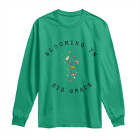 Blooming in His Grace Long Sleeve Shirt Boho Wildflower Christian Faith