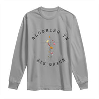 Blooming in His Grace Long Sleeve Shirt Boho Wildflower Christian Faith