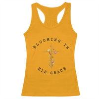 Blooming in His Grace Racerback Tank Top Boho Wildflower Christian Faith
