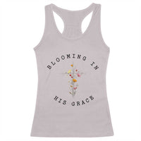Blooming in His Grace Racerback Tank Top Boho Wildflower Christian Faith