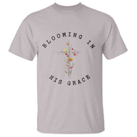 Blooming in His Grace T Shirt Boho Wildflower Christian Faith