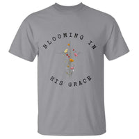 Blooming in His Grace T Shirt Boho Wildflower Christian Faith