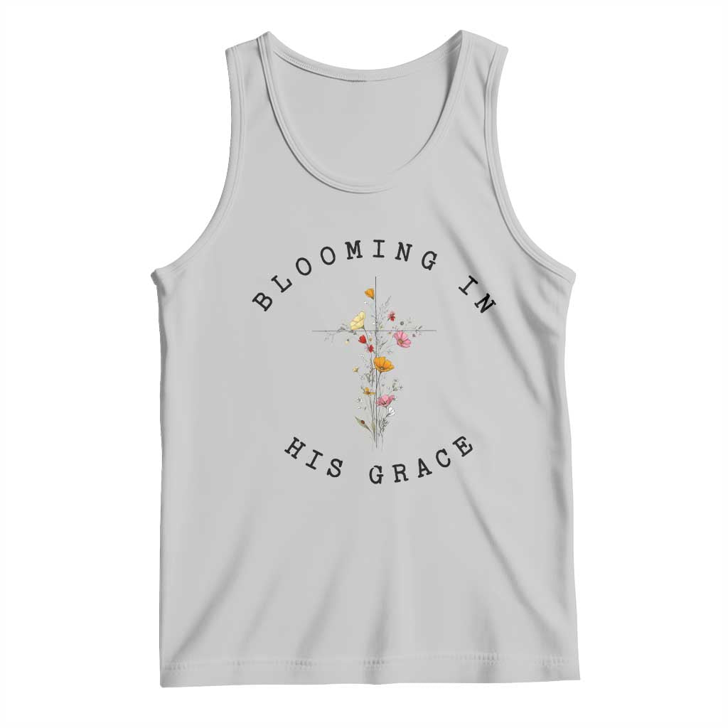 Blooming in His Grace Tank Top Boho Wildflower Christian Faith